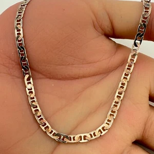 Collar de eslabones marineros planos vintage de plata de ley 925 MD28V (8,2 g) - Imagen 1 de 4
