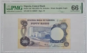 1973 -78 NIGERIA 50 Kobo PMG66 EPQ GEM UNC {P-14d} - Picture 1 of 3