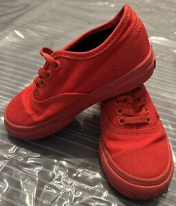 Solid Red Vans Toddler Size 8 Used Condition