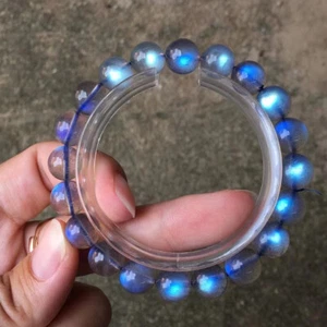 Pulsera de cuentas de piedras preciosas de luz arco iris de labradorita natural de 10 mm AAAA - Imagen 1 de 5