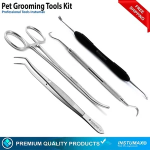 Haustierpflege Werkzeuge Pinzette Tierärzte Dentalhygiene Zahnscharlach Set Ohr Haarzieher - Bild 1 von 5