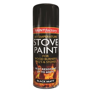 PaintFactory Black Spray Paint Heat Resistant High Temperature Wood Burner 400ml - Picture 1 of 5