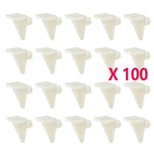 100Pcs Plastic Shelf Support Peg Cabinet Shelf Clip Shelf Bracket Holder Peg 5mm - Picture 1 of 9