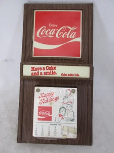Vintage 1980 Coca Cola Coke plastic advertising Calendar Pad Sign - Picture 1 of 8