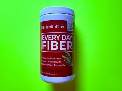 Fibra diaria (Health Plus) cáscara de psyllium natural salud del corazón 12 oz Foto 1 de 2