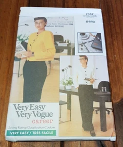 Vogue 7367 Vintage Sewing Pattern Career Jacket Skirt Pants Size 6-8-10 UNCUT - Picture 1 of 5