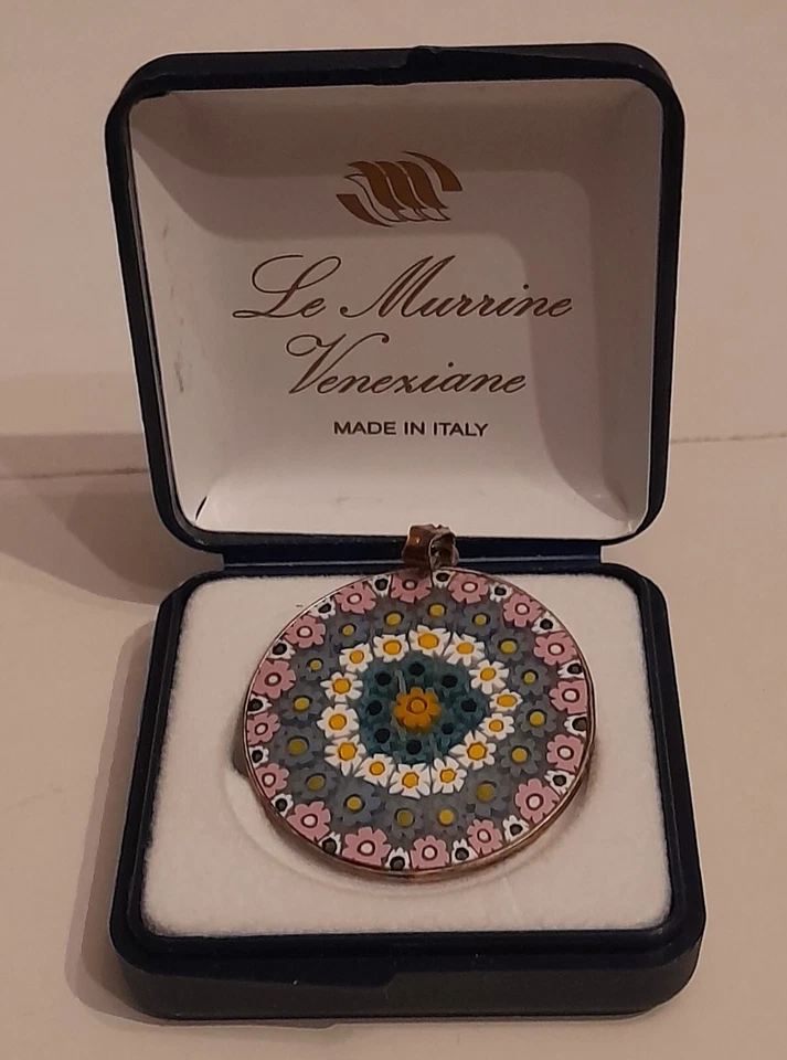 Pendente con Murrina veneziana in argento dorato - Immagine 1 di 3