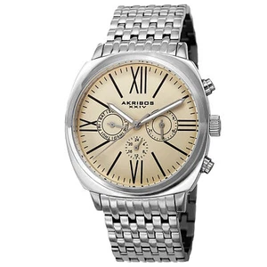 Herren Akribos XXIV AK636SSW Quarz Multifunktion Vintage Edelstahl Uhr - Bild 1 von 9