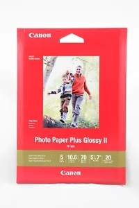 Canon 5" x 7" Ink Jet Photo Paper Plus Glossy II 20 Sheets PP-301 New- You Pick - Picture 1 of 2