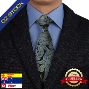 Epoint EAAB0132 Blue Tie Black Patterned Neck Ties Fitted Neck Tie - Picture 1 of 3