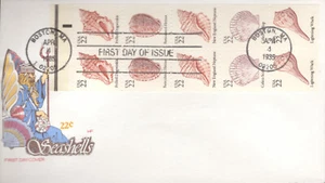 1985 FDC - Scott# 2121a - Pannello libretto - Conchiglie - Farnam Cachet - Foto 1 di 1
