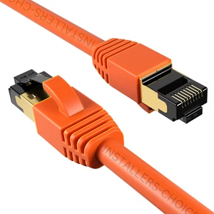 CAT8 RJ45 Ethernet Cable High Speed 40Gbps Network Shielded Copper Orange lot - Picture 1 of 7