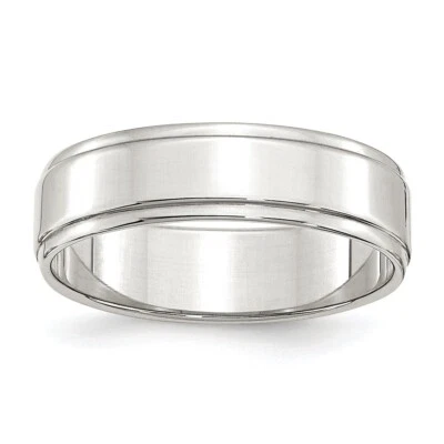 Sterling Silver 6mm Flat w/ Step Edge Band Ring - Image 1 of 4