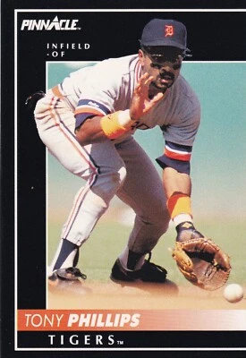 1992 Pinnacle #243 Tony Phillips MLB Detroit Tigers + (Yes 3 Free Mystery Cards) - Image 1 of 2