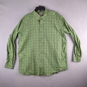 LL Bean Shirt Mens 2XL Green Plaid Button Down Long Sleeve Wrinkle Resistant - Picture 1 of 11