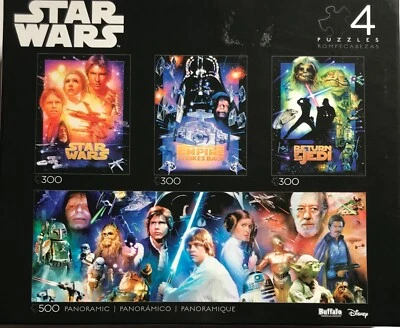 Star Wars  4-in-1 puzzle, Disney Buffalo Games, Unopened, Good Condition  - Image 1 of 4