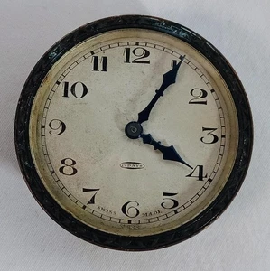 Antike 8 Tage Schweizer Uhr zum Aufziehen Teil Oldtimer Auto Reise Schreibtisch zum Restaurieren  - Bild 1 von 7