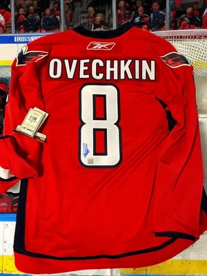 ALEX OVECHKIN AUTO CAPITALS 2007-08 Reebok Throwback Jersey,RARE 🅰️Patch COA - Image 1 of 4