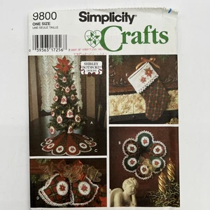 Simplicity 9800 Christmas Crafts Ornaments Stocking Wreaths Tree Skirt Tree - Picture 1 of 4