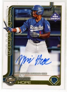 Carta da baseball autografata 2025 Topps Pro Debut Zyhir Hope - Foto 1 di 1