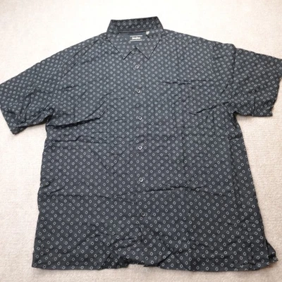 Camisa para Hombres Neiman Marcus XL Negra Estampado Completo Floral Mezcla de Seda Foto 1 de 4