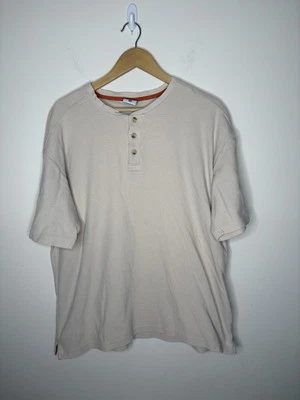 Columbia Mens Size XL Henley Short Sleeve Shirt Beige T-Shirt 3 Button - Image 1 of 4