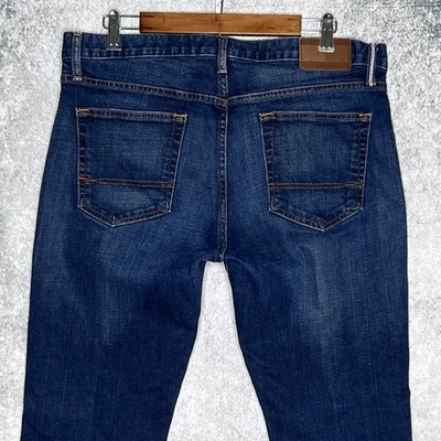 Tommy Hilfiger mens slim straight jeans size 36 x 32 blue dark wash denim - Image 1 of 4