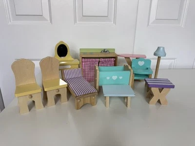 Lote de 11 piezas de muebles de madera para casa de muñecas KidKraft Kid Foto 1 de 4