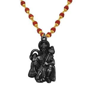 Lord Hanuman Pendant & Rudraksha Mala - Bild 1 von 6