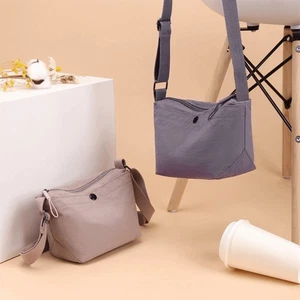 Solid Color Canvas Crossbody Bag Korean Style Single Shoulder Bag Girls - Picture 1 of 18