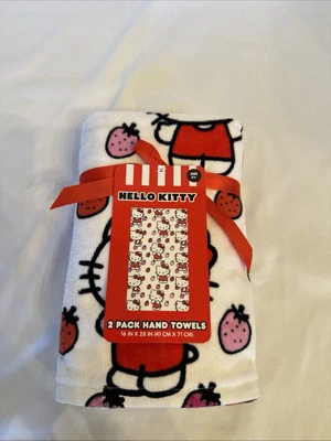 Juego de 2 toallas de mano Hello Kitty Strawberry nuevas con etiquetas  Foto 1 de 4