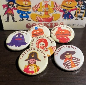 McDonaldland Replica Button 6-Pack McDonald's Ronald Grimace Mayor McCheese - Picture 1 of 2