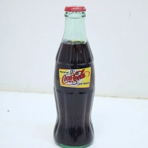 2001 World of Coca-Cola 8 oz Glass Bottle-Las Vegas-Full / Sealed - Picture 1 of 4