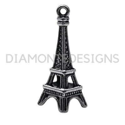 10 Pcs - 25mm Tibetan Silver Eiffel Tower 3D Charms Jewellery Jewellery C147 - Image 1 of 4