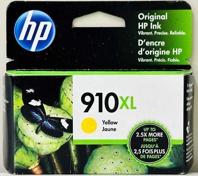 Nuevos cartuchos de tinta amarilla originales HP 910XL OfficeJet Pro 8020 8025 Foto 1 de 3