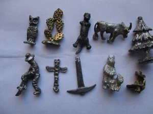 10 Miniaturen Zinn, Gold Panner & Digger, Bär & Jungtier, Longhorn, Kiefer usw. - Bild 1 von 5