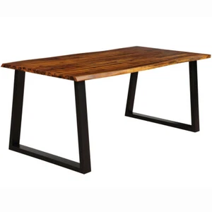 Rectangular Acacia Wood Dining Table Rustic Indoor &Outdoor Furniture - Picture 1 of 10