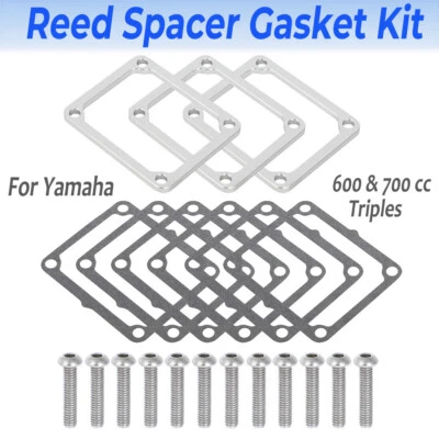 For 1997-2005 Yamaha Reed Spacer Gasket Kit 600 and 700 cc Triples SRX SX Viper - Image 1 of 4