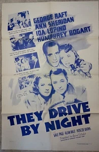 Original They Drive by Night R-1956 Filmplakat 27x41 ein Blatt Humphrey Bogart - Bild 1 von 7