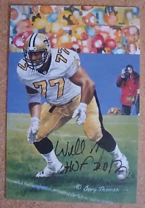 WILLIE ROAF GOAL LINE ART 2012 NEW ORLEANS SAINTS HOF SIGNED /100 AUTO SIGNATURE - Picture 1 of 2