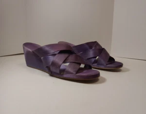 Women's 7 1/2M Slip-On House shoe, Purple, Vintage - Picture 1 of 6