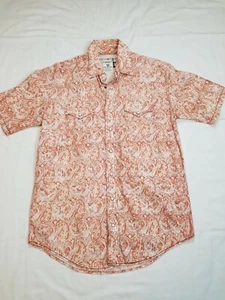 Panhandle Men's 100% Cotton Marble Paisley Short Sleeve Shirt Pearl Snap Size M - Picture 1 of 7