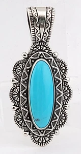 Colgante Southwestern Carolyn Pollack Relios plata de ley 925 turquesa 1,75" - Imagen 1 de 5