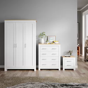 Bedroom Furniture Set 2/3 Door Wardrobe Chest of 4 Drawers Bedside Table Cabinet - Picture 1 of 37