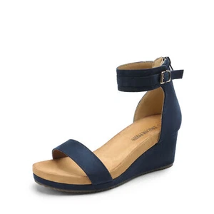 Women Open Toe Ankle Strap Back Zip Platform Casual Sandals Wedge Sandals - Picture 1 of 54