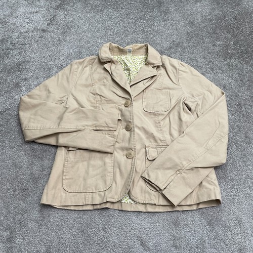 VETEMENTS Giacca blazer vecchia marina donna grande marrone fodera a pois tasche 100% cotone lavoro