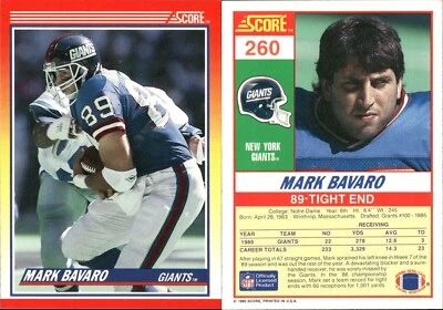 Mark Bavaro  Lot of 9 Football Cards New York Giants  NFL-155 - Image 1 of 4