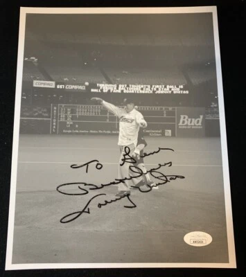 Johnny Unitas Colts QB 8x10 Signed Photo Houston Astros 1st Pitch Auto JSA - Image 1 of 4