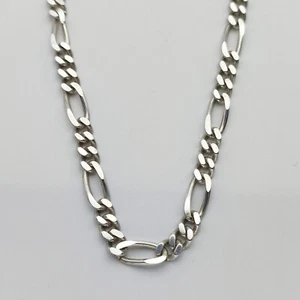 Vintage 925 Sterling Silber Figaro Gliederkette Halskette Länge 23,5" - Bild 1 von 4