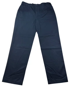 Lands' End Chino Pants Boys Size 18 Husky Navy Blue Flat Front School Pants - Picture 1 of 8